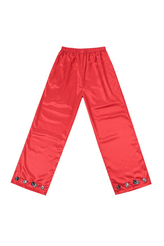 Lucky Dice Satin Lounge Pants Red