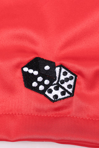 Lucky Dice Satin Lounge Pants Red