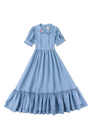 Good Girl Linen Dress Blue Scorpion