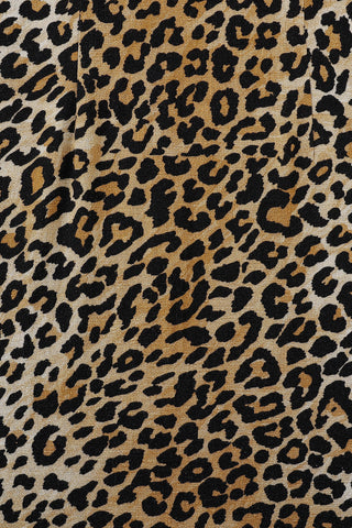 Buckle Strap Soft Linen Mini Dress Leopard