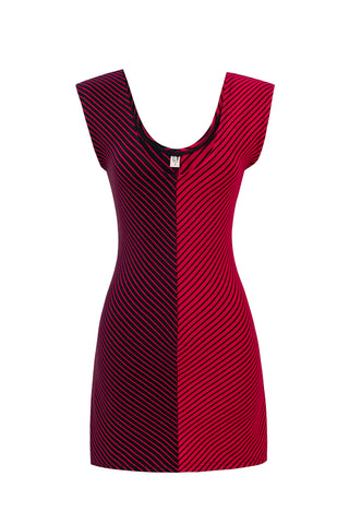 Blood Stripe Scoop Mini Dress