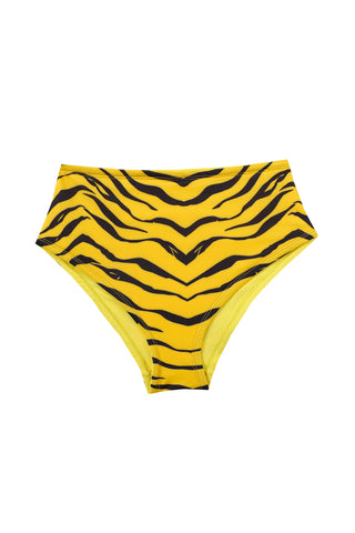 High Waist Bikini Bottom Tiger Stripe
