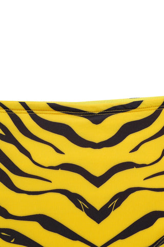 High Waist Bikini Bottom Tiger Stripe