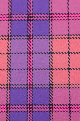 One Leg Yoga Leggings Purple Plaid