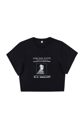 Mozart Wool Blend Tommy Tee Black