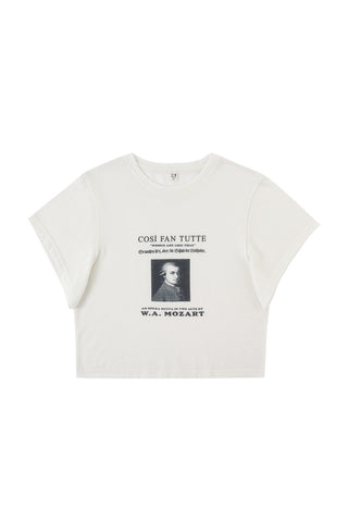 Mozart Wool Blend Tommy Tee White
