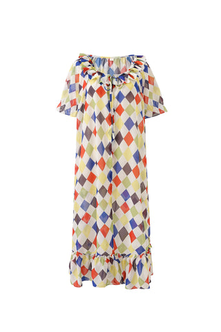 Chiffon Ruffle Harlequin Duster
