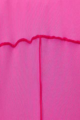 Seamed Long Sleeve Top Tencel Rib Pink/Red