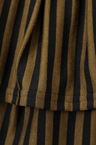 Brown Stripe Tencel/Wool Blend Mini Romper