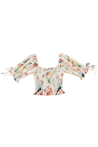 Smocked Blouse Soft Linen Nightmare Stains