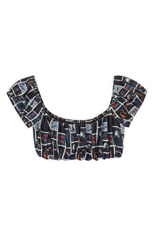 Soft Linen Gathered Bra Top Cuter Fish