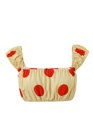 Soft Linen Cap Sleeve Bra Top Clown Dot