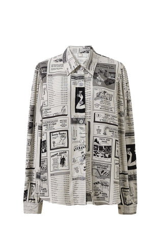 Boss Blouse Soft Linen White Pages