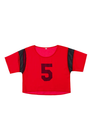 Sheer Football Tee Red/Black