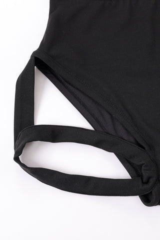 Black High Waist Garter Bikini Bottom