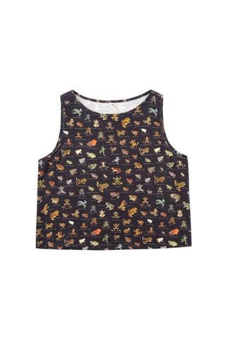 Shift Tank Soft Linen Favorite Frogs