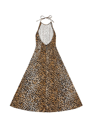 Resort Maxi Dress Soft Linen Leopard