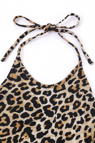 Resort Maxi Dress Soft Linen Leopard