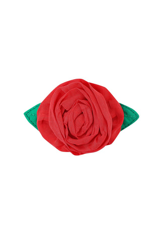 Red Cupro Rosette Hair Clip