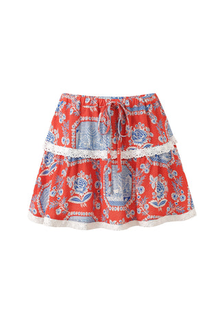 Lace Linen Mini Skort French Sex