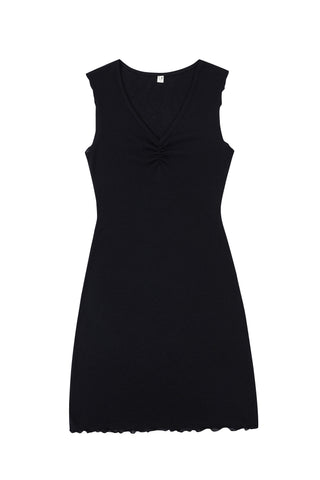 Mini Wool Blend Tee Dress Black