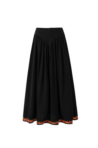 Park Linen Flaming Skirt Black