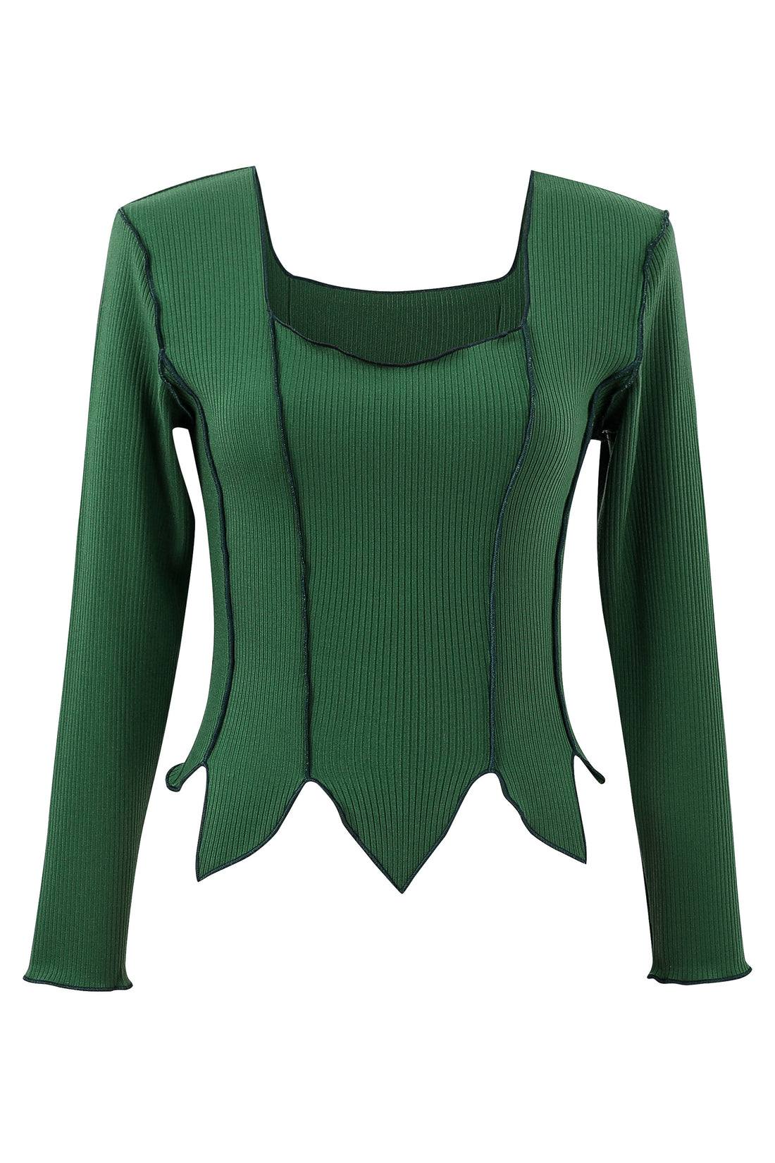 Green Leaf Tencel Rib Long Sleeve
