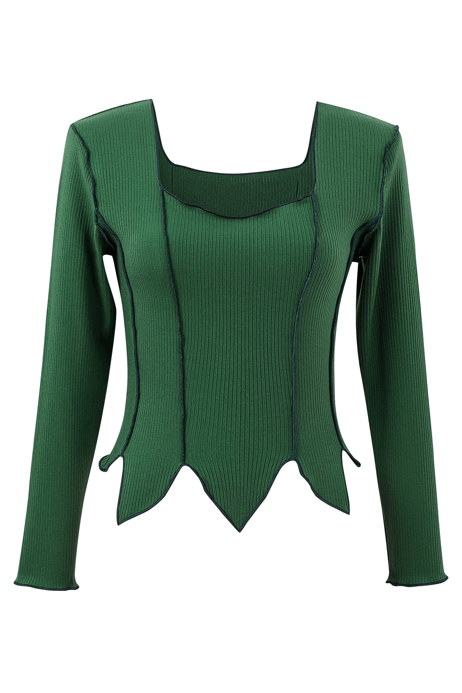 Green Leaf Tencel Rib Long Sleeve