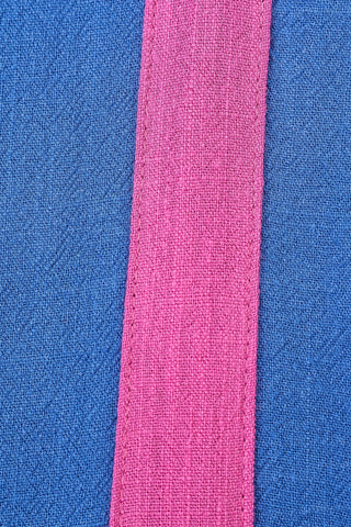 Side Stripe Lazy Pants Soft Linen Blue/Pink