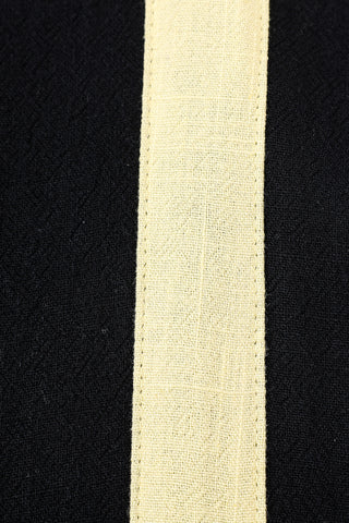 Side Stripe Lazy Pants Soft Linen Black/Butter