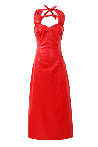 3 left - Choked by Satan Faux Plant Leather Gown