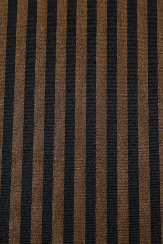 Striped Tencel Wool Foldover Lounge Pants Brown