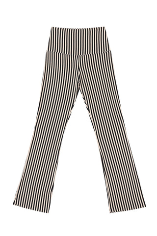 Striped Tencel Wool Foldover Lounge Pants Cream