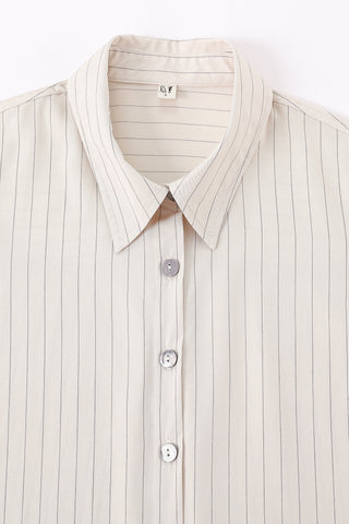 Baseball Blouse Tencel Stripe Cream