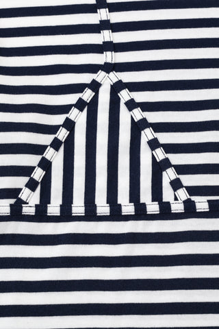 Bikini Bod Cotton Stripe Long Sleeve Tee Navy/White