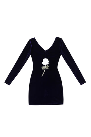 Diana Bear Velvet Rose Backless Mini Dress