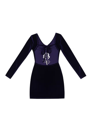 Diana Bear Velvet Rose Backless Mini Dress