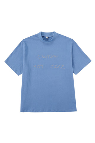CAUTION HOT JIZZ Unisex T-Shirt Blue