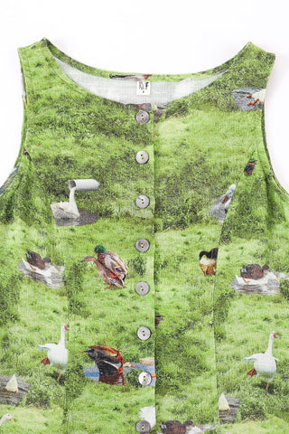 Soft Linen Button Down Tank Ducks