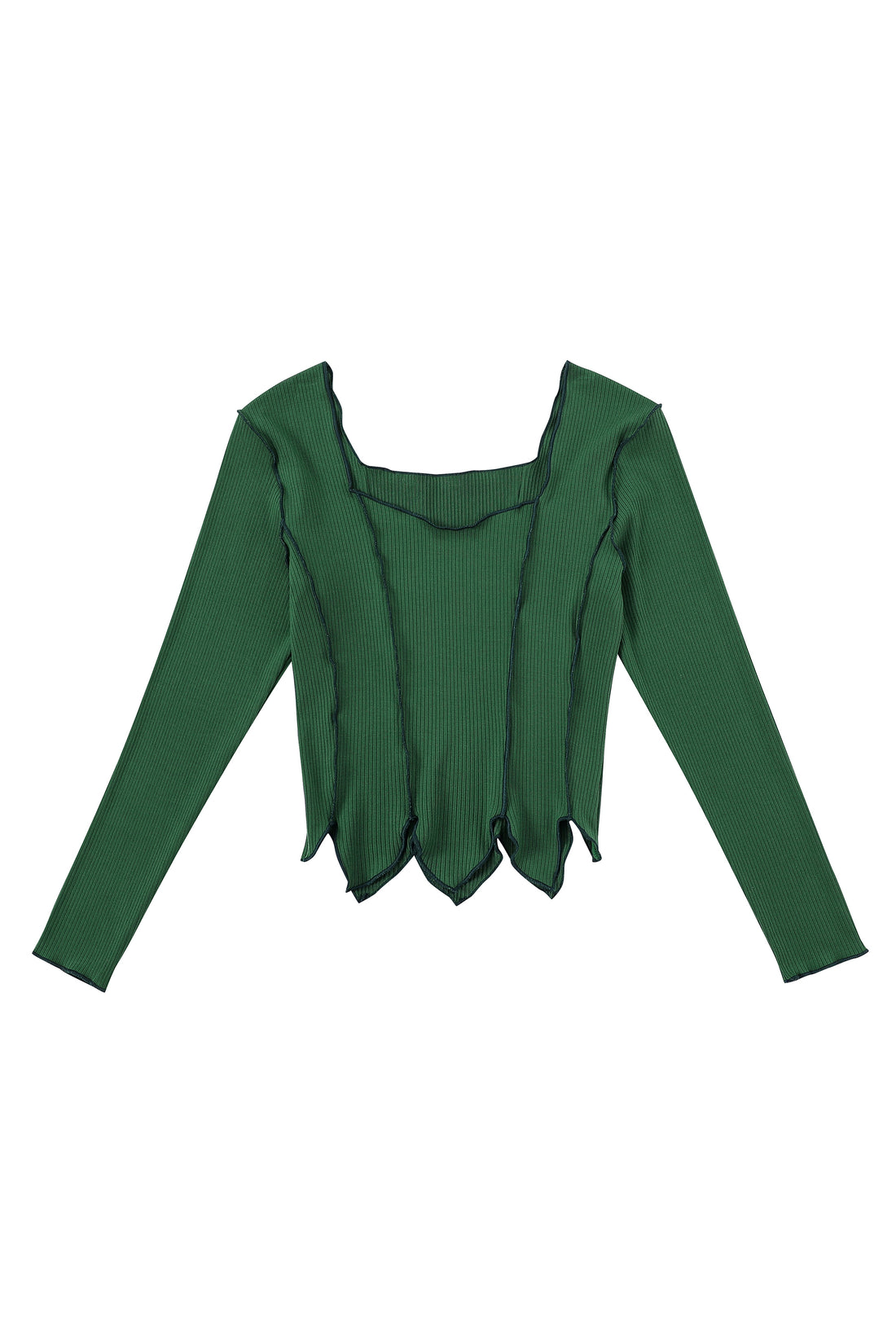 Green Leaf Tencel Rib Long Sleeve