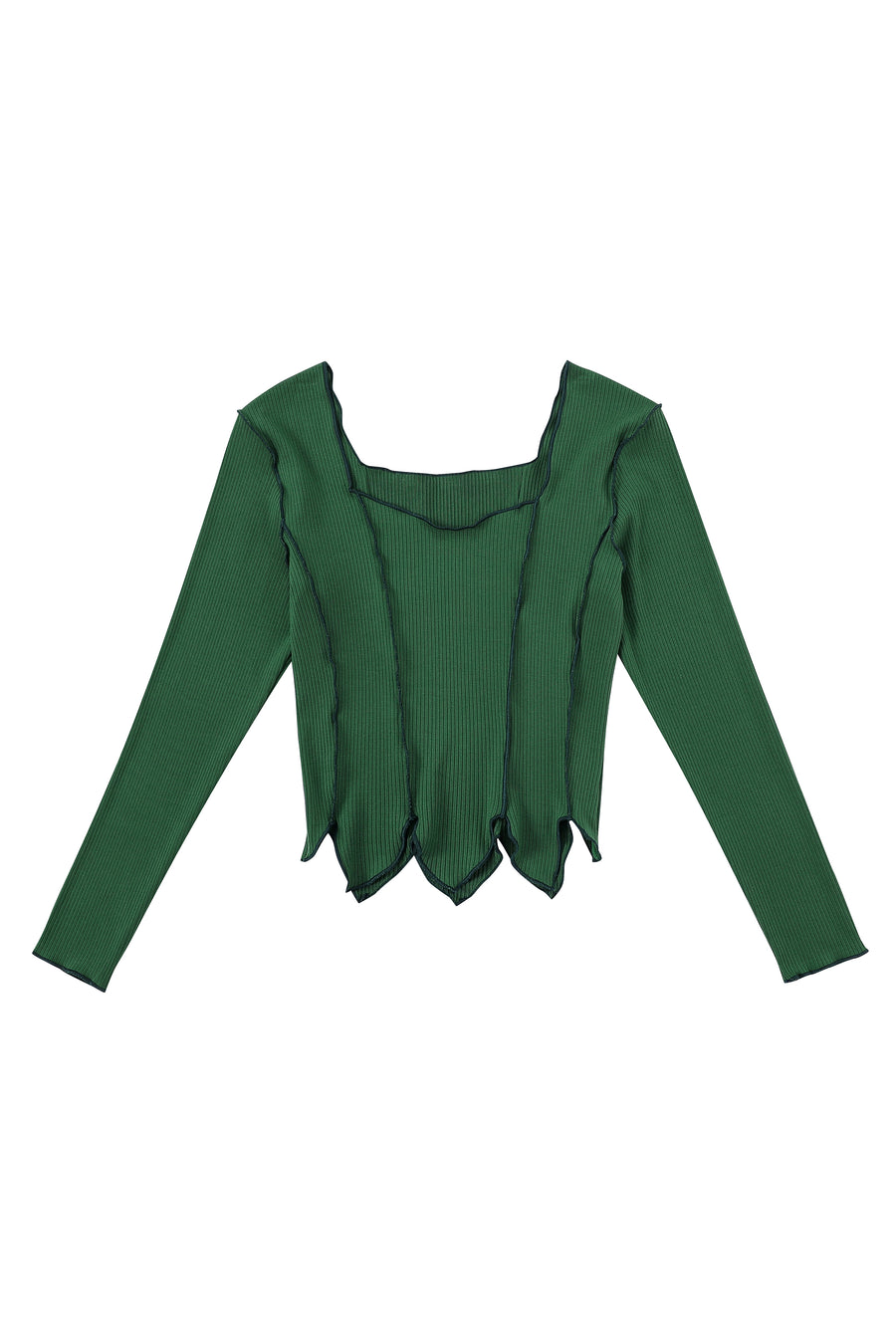 Green Leaf Tencel Rib Long Sleeve