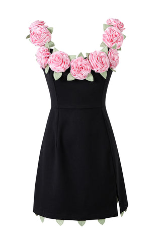 Pink Rose Prom Mini Dress