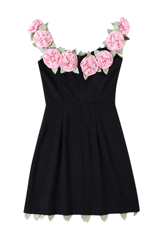 Pink Rose Prom Mini Dress