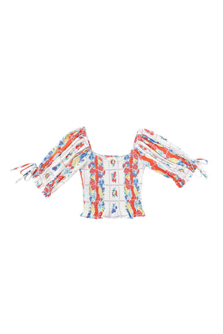 Smocked Blouse Soft Linen Fruity