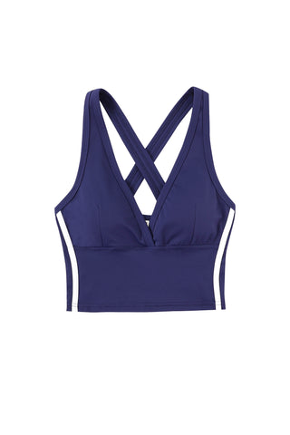 Sporty Spice Yoga/Swim Crossback Top Navy