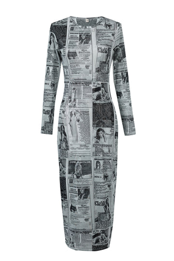 Back Pages Mesh Long Sleeve Dress X Kenna