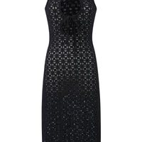Hole-y Black Lace Midi Dress