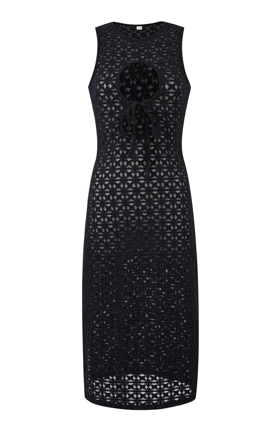 Hole-y Black Lace Midi Dress