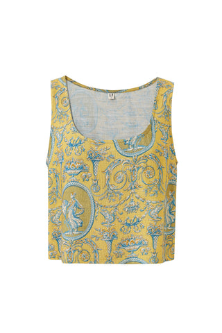 MISTAKE ITEM Scoop Crop Tank Soft Linen Yellow Toile