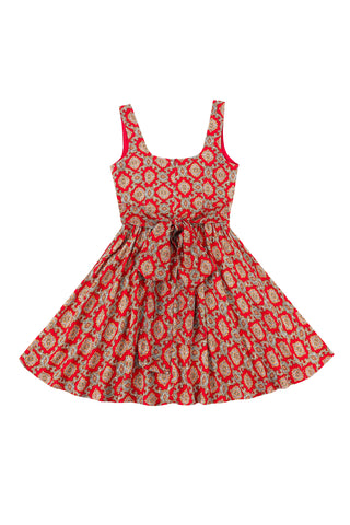 Trad Mistress Soft Linen Mini Dress Fancy Red Couch
